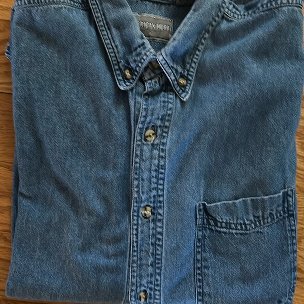 EUC Vintage American Hero Denim Shirt Sz Large
